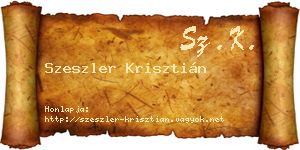Szeszler Krisztián névjegykártya